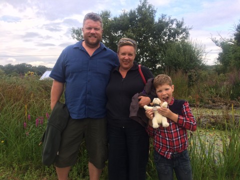 Monty, Emma and their son, Tommy at the Walled Nursery, Kent